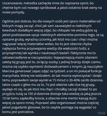 Szczegółowa opinia o metodyce